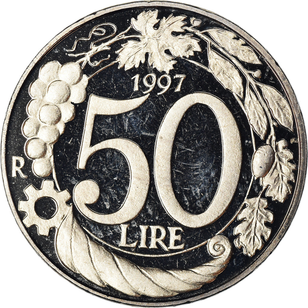 Moneta, Italia, 50 Lire, 1997, Rome, Proof, FDC, Rame-nichel, KM:183