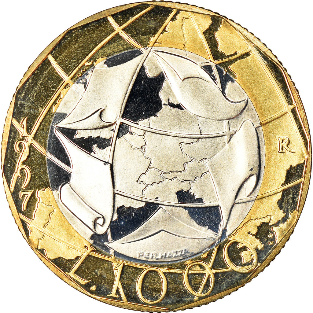 Munten, Italië, 1000 Lire, 1997, Rome, Proof, FDC, Bi-Metallic, KM:194