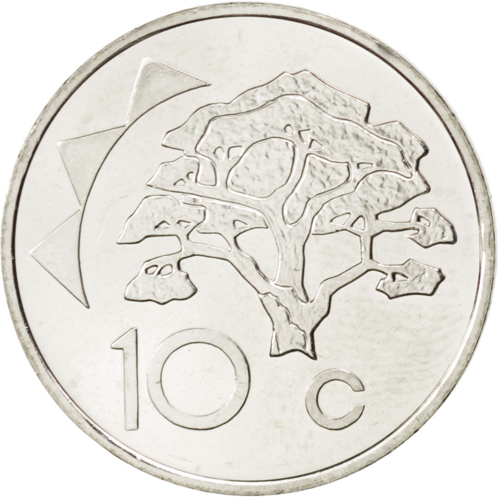 Coin, Namibia, 10 Cents, 1993, MS(63), Nickel plated steel, KM:2