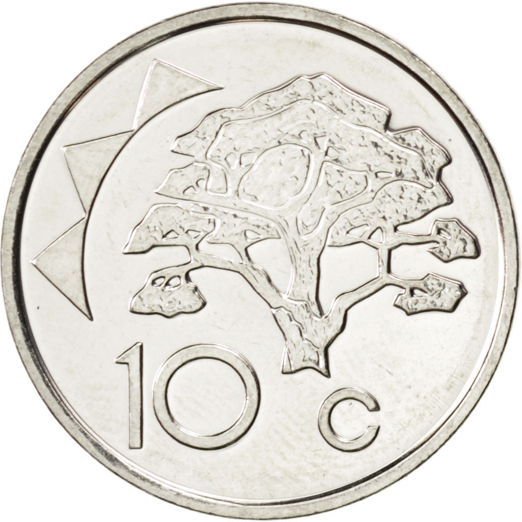 NAMIBIA, 10 Cents, 2002, Vantaa, KM #2, MS(63), Nickel Plated Steel, 21.5, 3.40