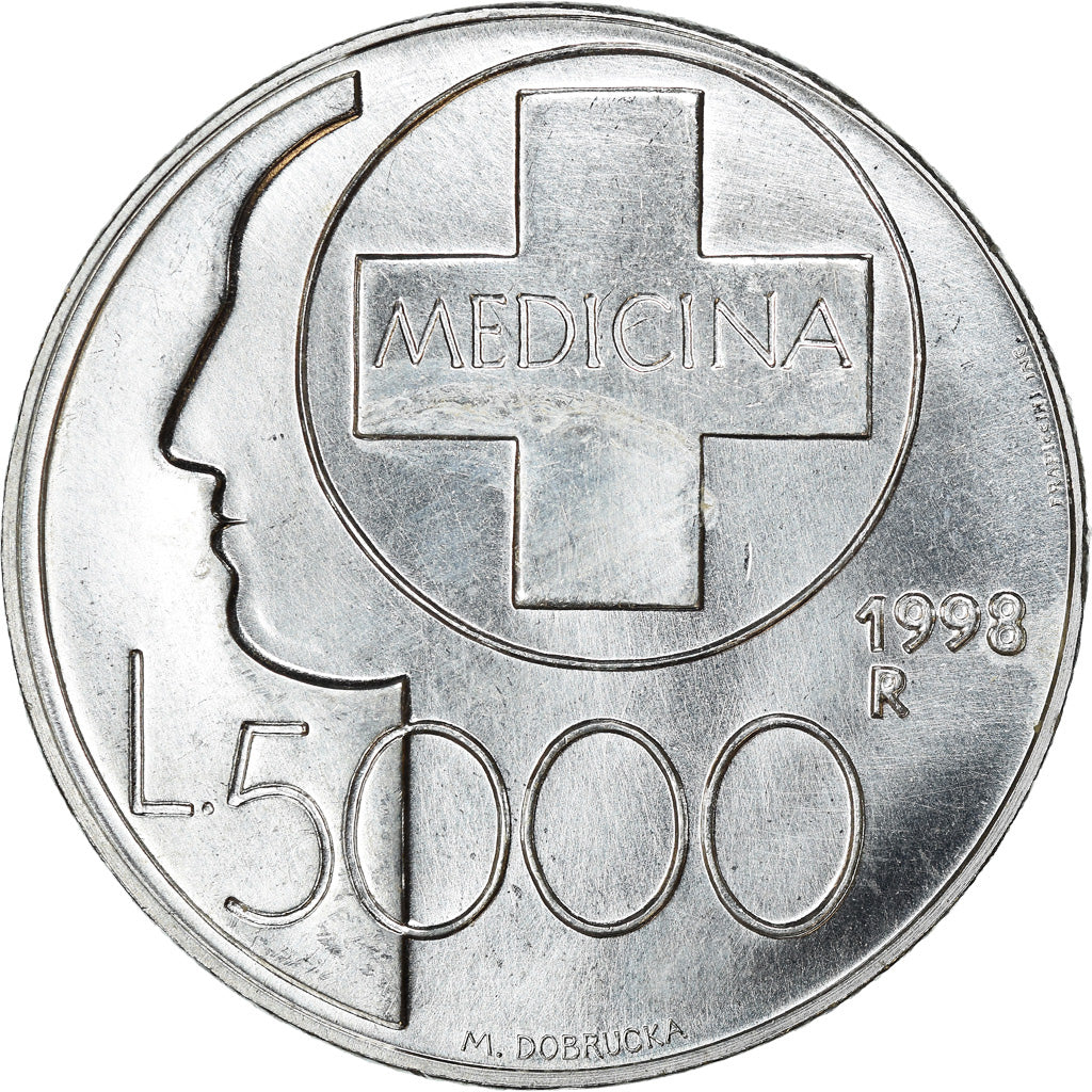Moneta, San Marino, 5000 Lire, 1998, Rome, SPL, Argento, KM:385
