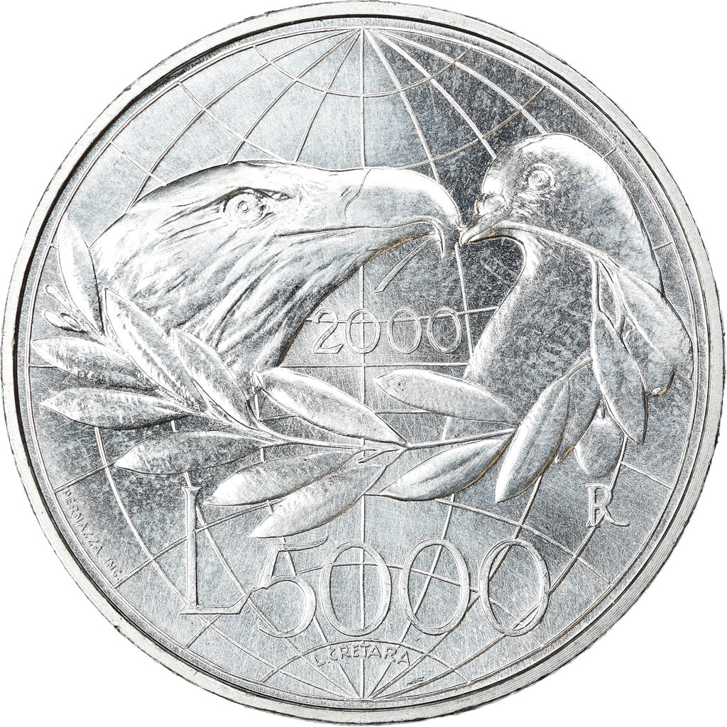 Moneta, San Marino, 5000 Lire, 2000, SPL, Argento, KM:406