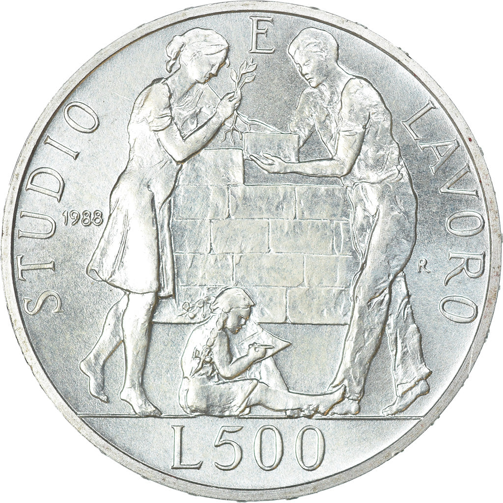 Moneta, Italia, 500 Lire, 1988, Rome, SPL, Argento, KM:144