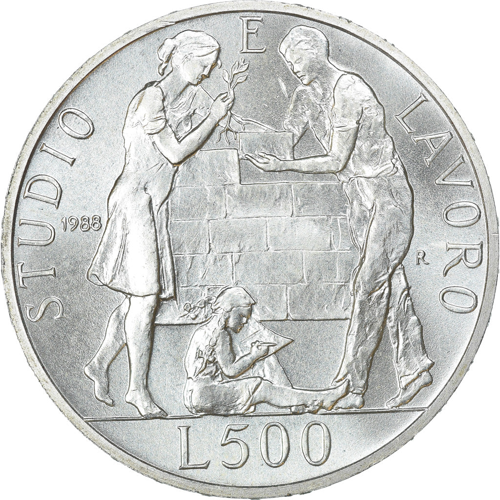 Moneta, Italia, 500 Lire, 1988, Rome, SPL, Argento, KM:144