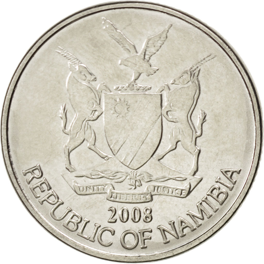 Coin, Namibia, 50 Cents, 2008, MS(63), Nickel plated steel, KM:3