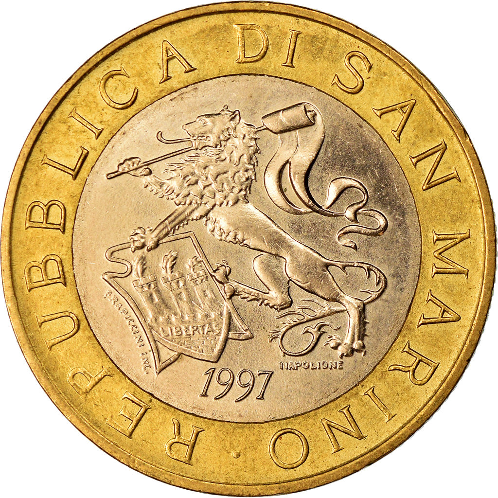 Coin, San Marino, 1000 Lire, 1997, Rome, AU(55-58), Bi-Metallic, KM:368