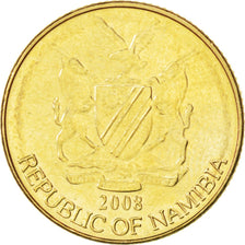 NAMIBIA, Dollar, 2008, KM #4, MS(63), Brass, 22.4, 5.00