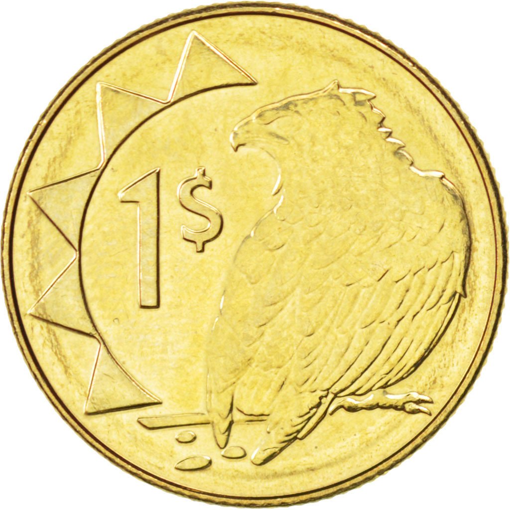 NAMIBIA, Dollar, 2008, KM #4, MS(63), Brass, 22.4, 5.00