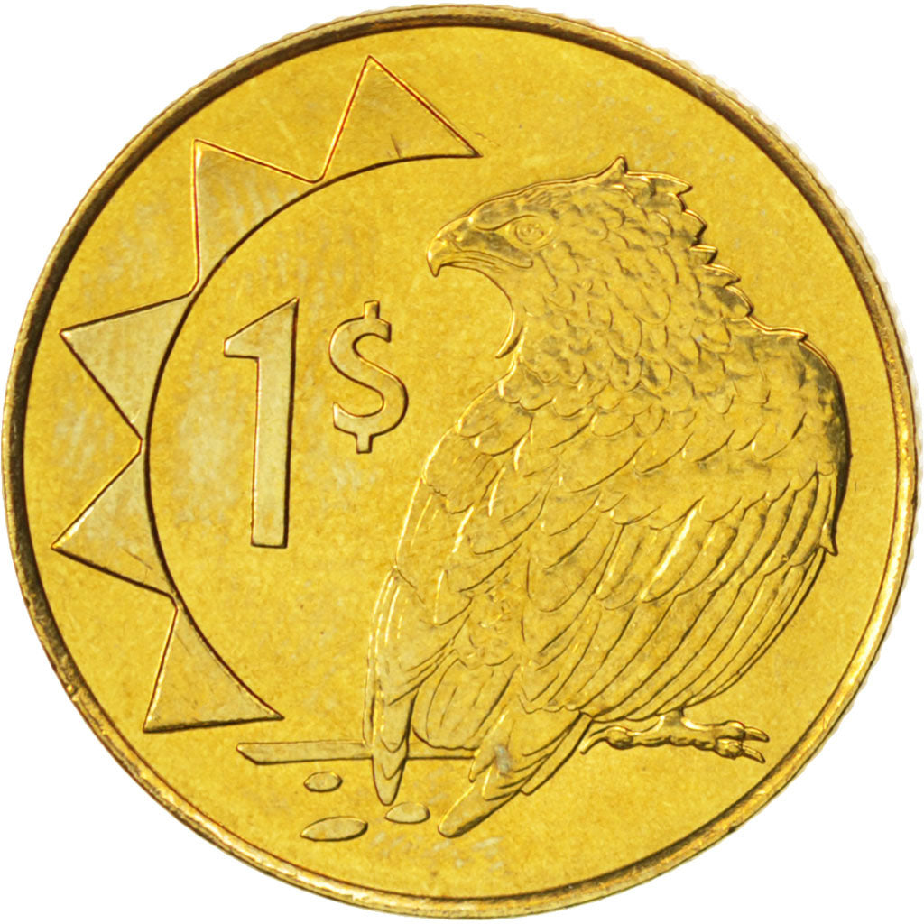 Coin, Namibia, Dollar, 1993, MS(63), Brass, KM:4