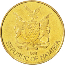 Coin, Namibia, 5 Dollars, 1993, MS(63), Brass, KM:5