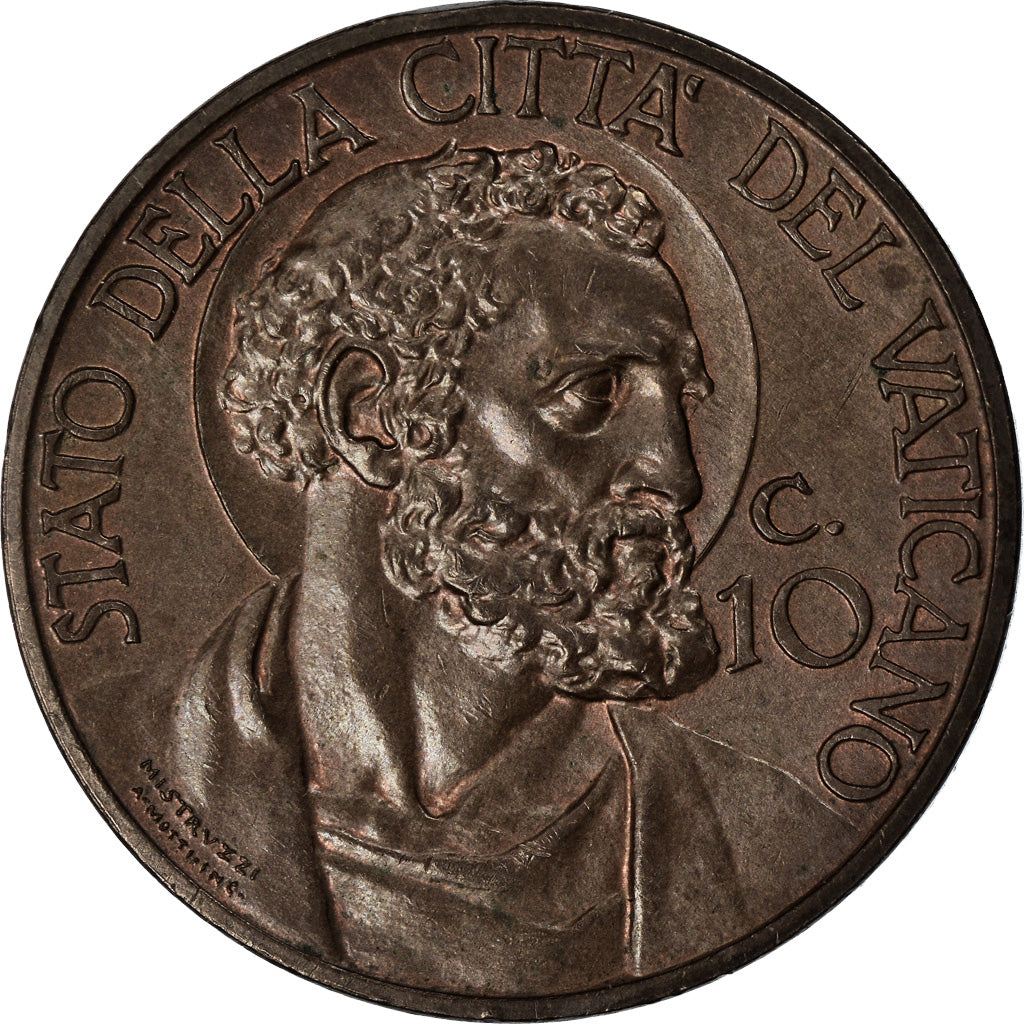 Monnaie, Cité du Vatican, Pius XI, 10 Centesimi, 1929, Roma, SPL, Bronze, KM:2