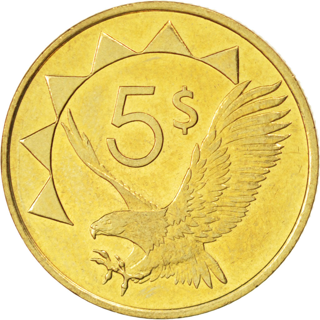 Moneta, Namibia, 5 Dollars, 1993, SPL, Ottone, KM:5