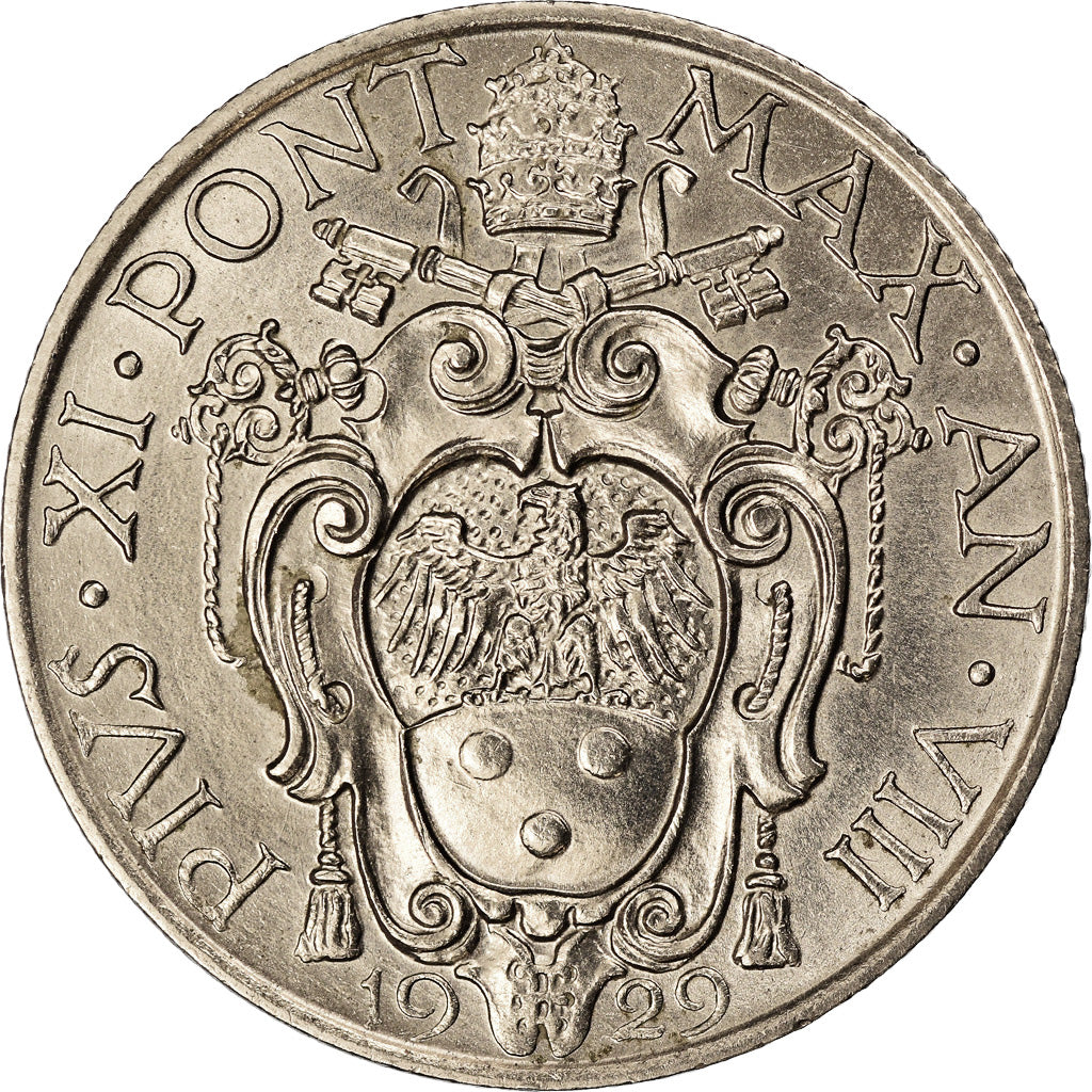 Monnaie, Cité du Vatican, Pius XI, Lira, 1929, Roma, SPL, Nickel, KM:5