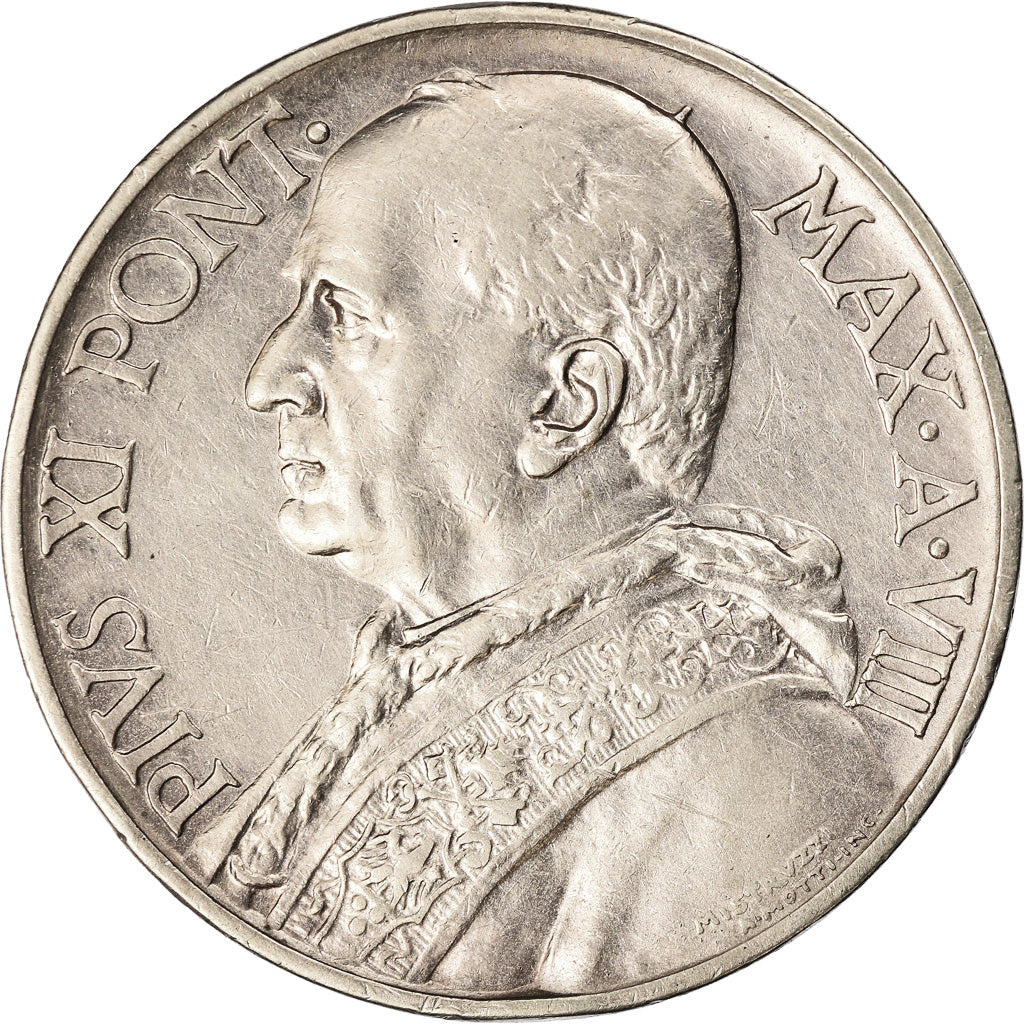 Moneta, CITTÀ DEL VATICANO, Pius XI, 10 Lire, 1929, Roma, SPL-, Argento, KM:8