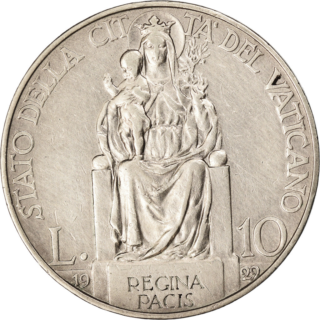 Moneta, CITTÀ DEL VATICANO, Pius XI, 10 Lire, 1929, Roma, SPL-, Argento, KM:8