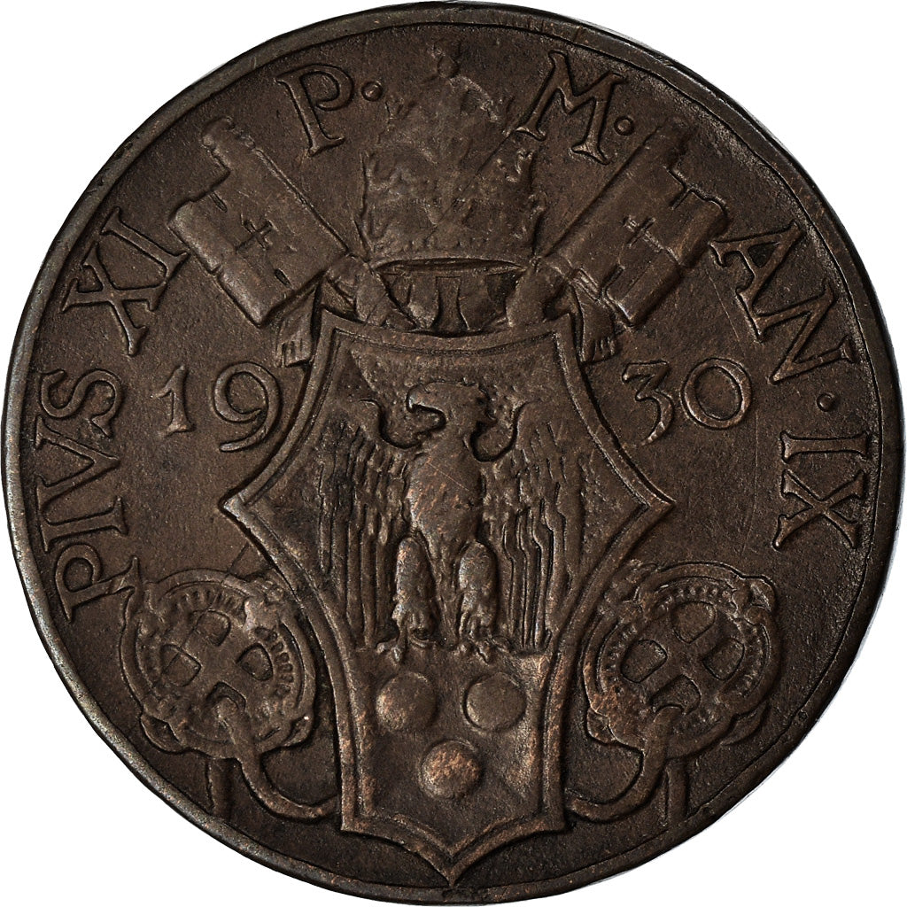 Moeda, CIDADE DO VATICANO, Pius XI, 5 Centesimi, 1930, Roma, AU(55-58), Bronze