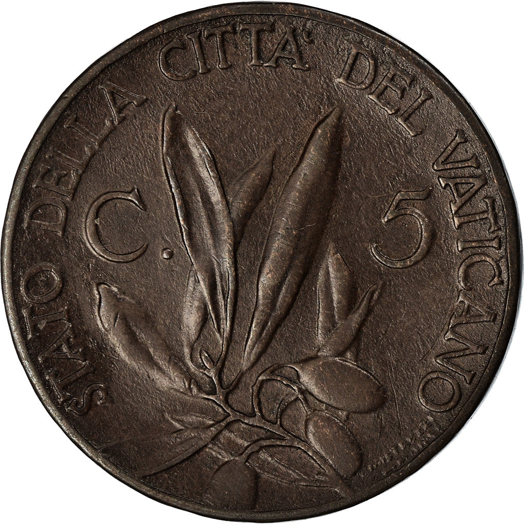 Moeda, CIDADE DO VATICANO, Pius XI, 5 Centesimi, 1930, Roma, AU(55-58), Bronze