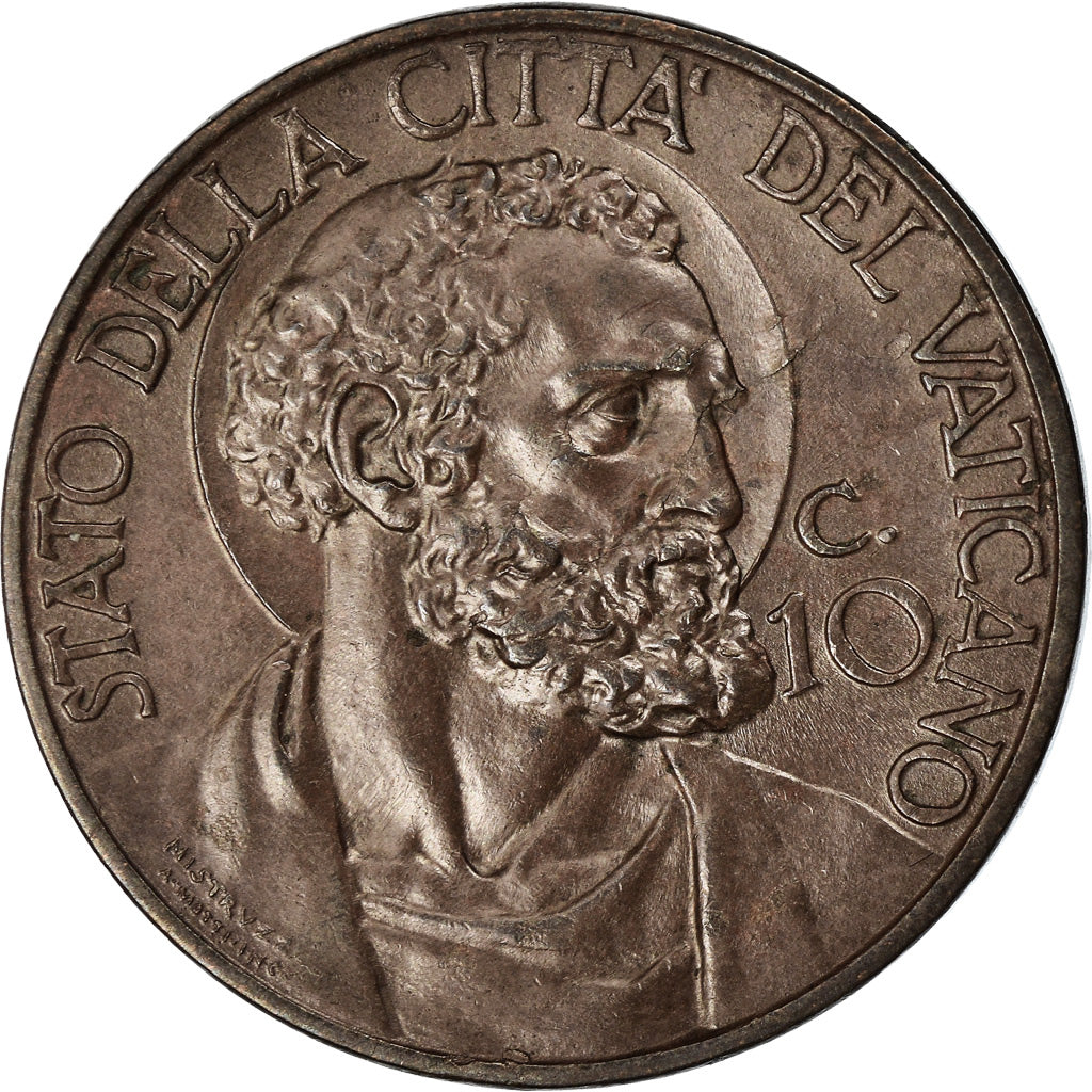 Moneta, CITTÀ DEL VATICANO, Pius XI, 10 Centesimi, 1930, Roma, SPL, Bronzo