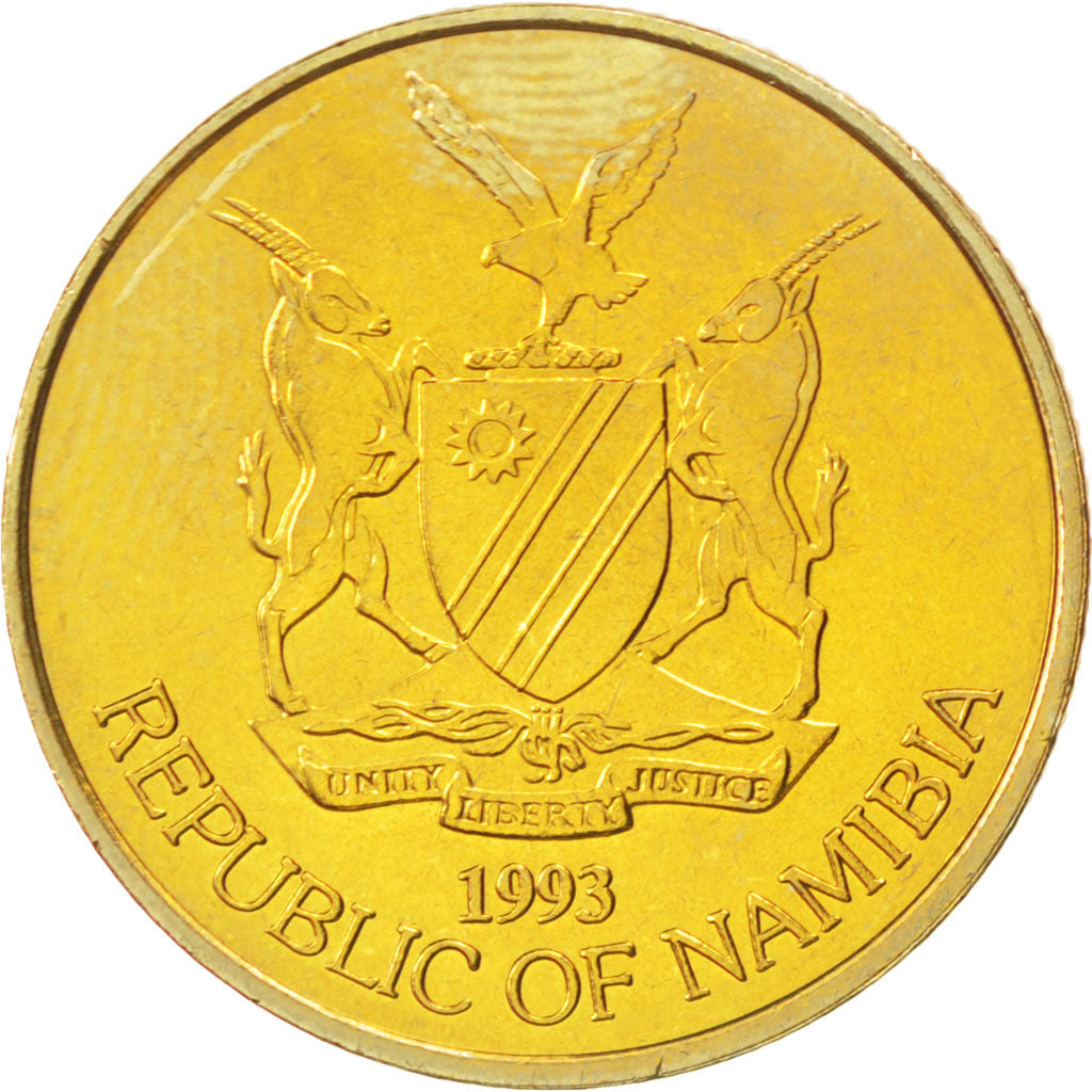 Munten, Namibië, 5 Dollars, 1993, UNC-, Tin, KM:5