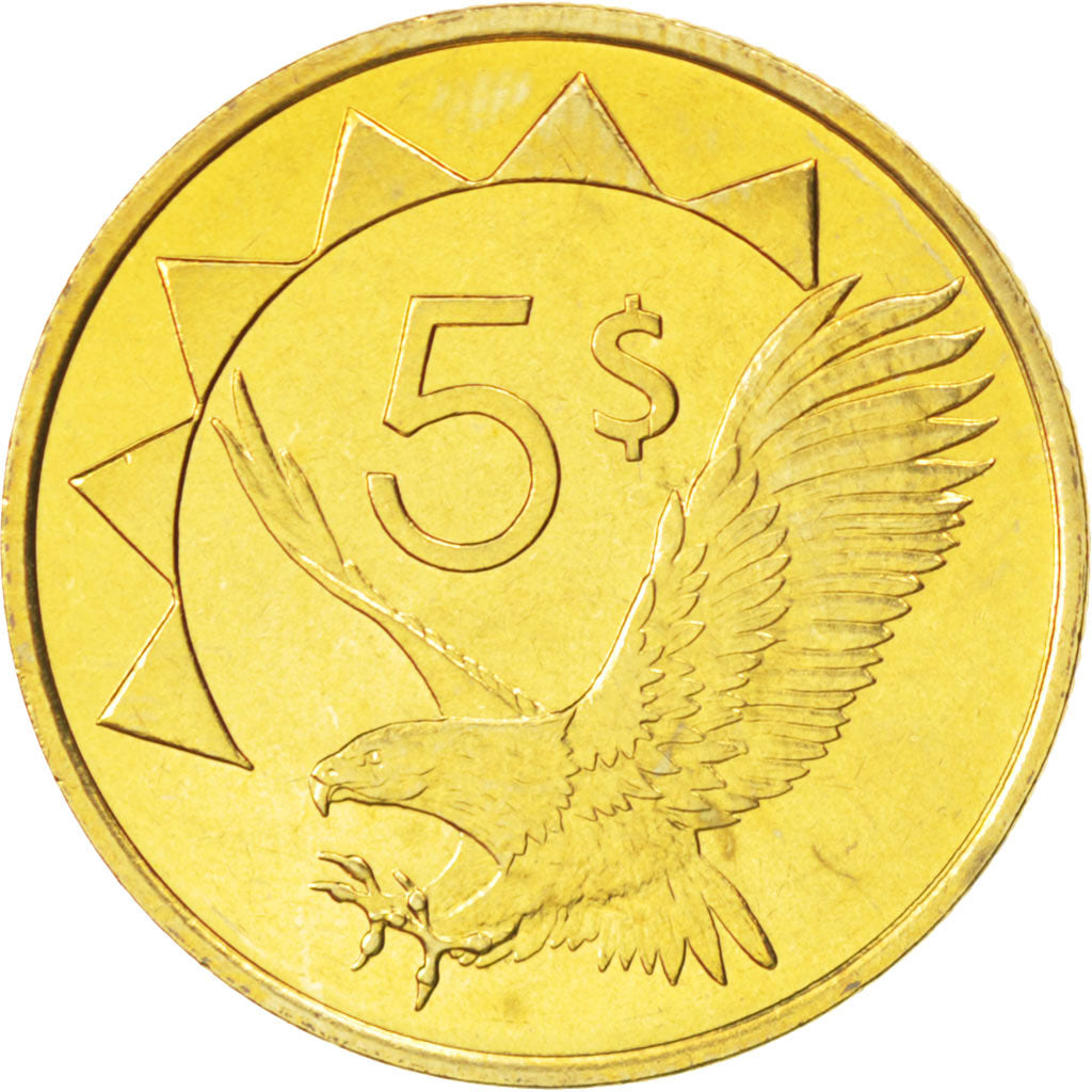 Munten, Namibië, 5 Dollars, 1993, UNC-, Tin, KM:5