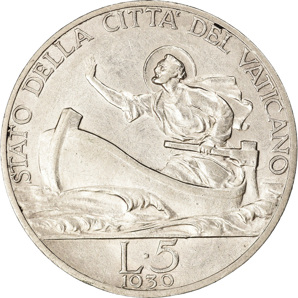 Münze, Vatikanstadt, Pius XI, 5 Lire, 1930, Roma, VZ+, Silber, KM:7