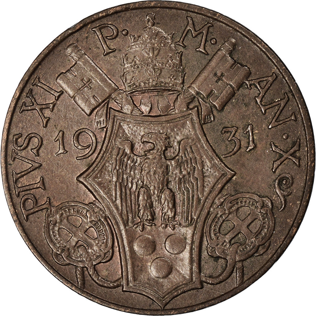 Monnaie, Cité du Vatican, Pius XI, 5 Centesimi, 1931, Roma, TTB+, Bronze, KM:1