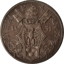 Münze, Vatikanstadt, Pius XI, 10 Centesimi, 1931, Roma, VZ+, Bronze, KM:2