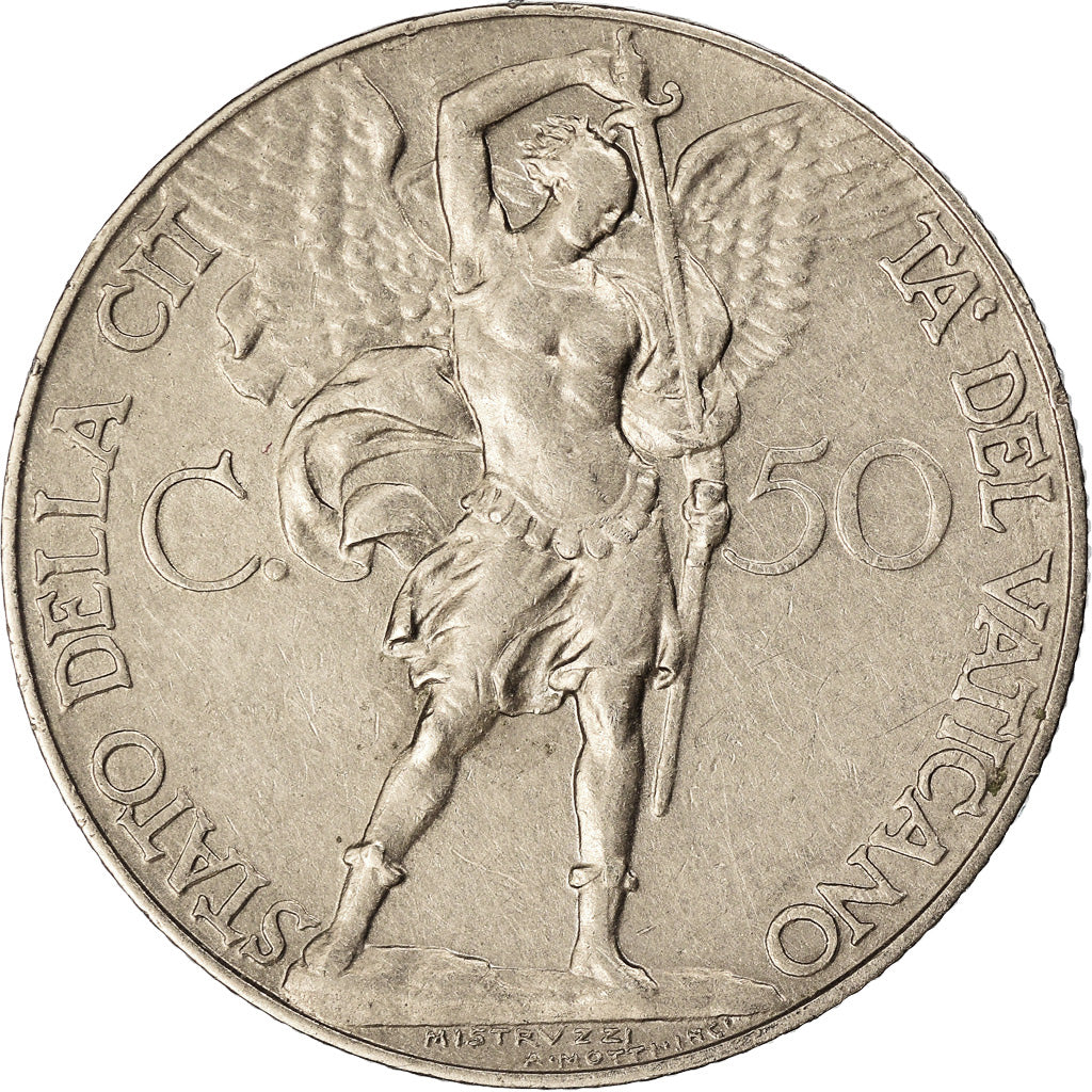 Moneda, CIUDAD DEL VATICANO, Pius XI, 50 Centesimi, 1930, Roma, EBC+, Níquel