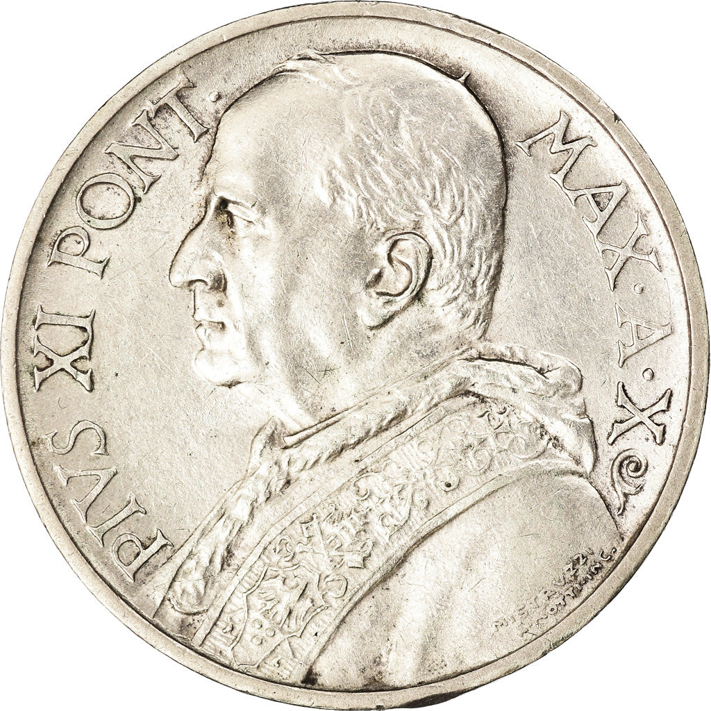 Münze, Vatikanstadt, Pius XI, 5 Lire, 1931, Roma, SS+, Silber, KM:7
