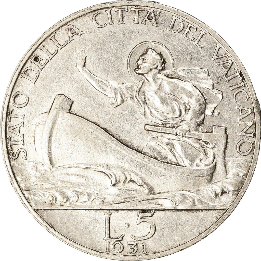 Münze, Vatikanstadt, Pius XI, 5 Lire, 1931, Roma, SS+, Silber, KM:7
