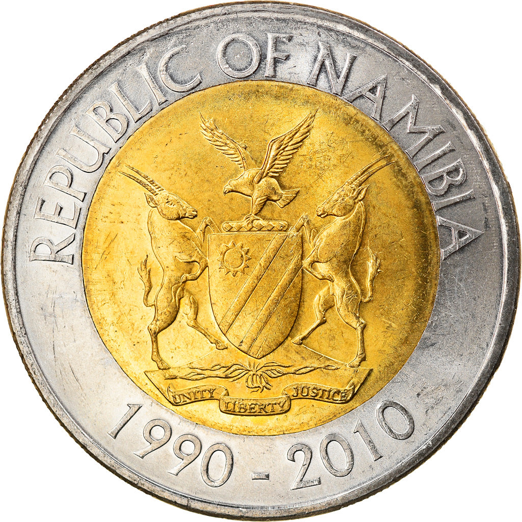 Munten, Namibië, 10 Dollars, 2010, UNC-, Bi-Metallic, KM:21