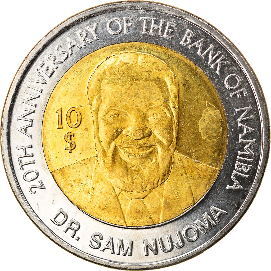 Munten, Namibië, 10 Dollars, 2010, UNC-, Bi-Metallic, KM:21