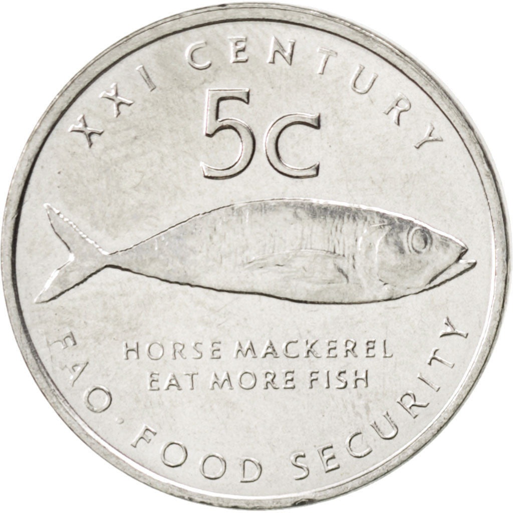 NAMIBIA, 5 Cents, 2000, KM #16, MS(63), Stainless Steel, 20.03, 3.14