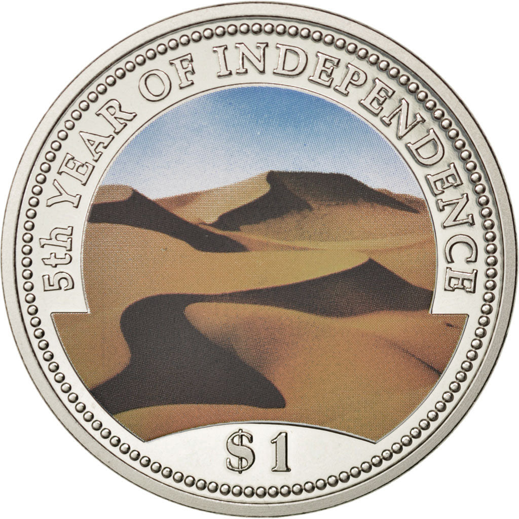 NAMIBIA, Dollar, 1995, KM #6, MS(63), Copper-Nickel, 26.88