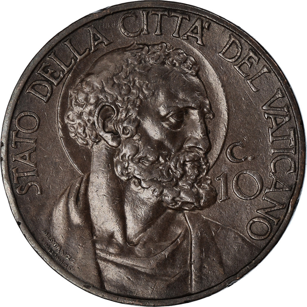 Moneda, CIUDAD DEL VATICANO, Pius XI, 10 Centesimi, 1932, Roma, EBC+, Bronce