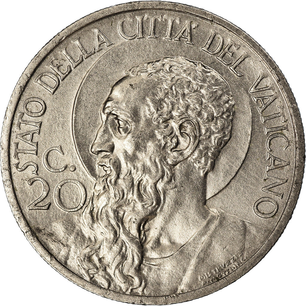 Moneta, PAŃSTWO WATYKAŃSKIE, Pius XI, 20 Centesimi, 1932, Rome, MS(60-62)