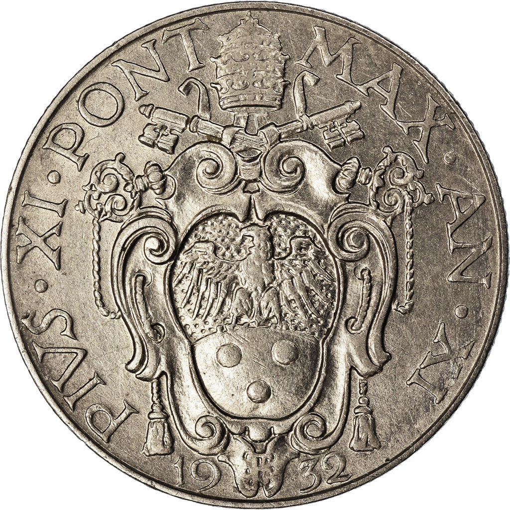 Coin, VATICAN CITY, Pius XI, 50 Centesimi, 1932, Roma, MS(60-62), Nickel, KM:4