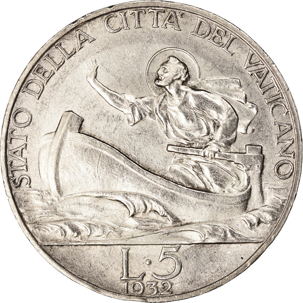Moneta, CITTÀ DEL VATICANO, Pius XI, 5 Lire, 1932, Rome, SPL, Argento, KM:7