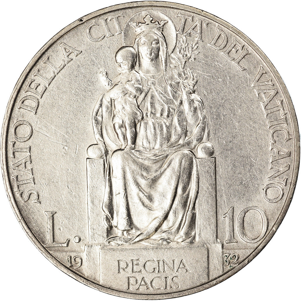 Moneta, CITTÀ DEL VATICANO, Pius XI, 10 Lire, 1932, Roma, SPL, Argento, KM:8