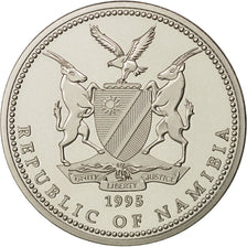 NAMIBIA, Dollar, 1995, KM #7, MS(63), Copper-Nickel, 37, 26.82