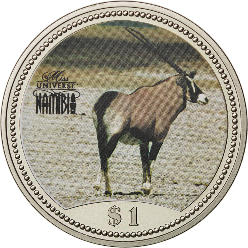 NAMIBIA, Dollar, 1995, KM #7, MS(63), Copper-Nickel, 37, 26.82
