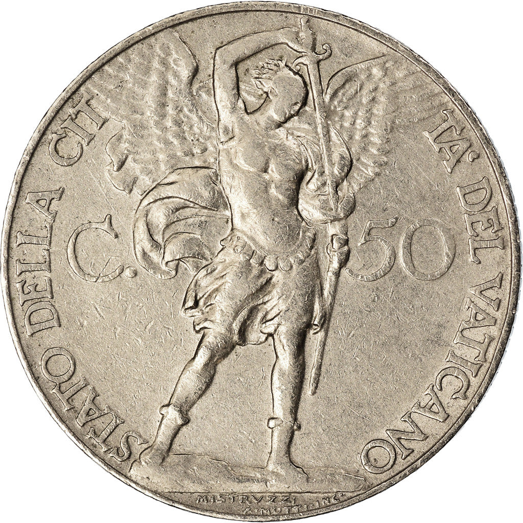 Monnaie, Cité du Vatican, Pius XI, 50 Centesimi, 1933-1934, Roma, SUP+, Nickel