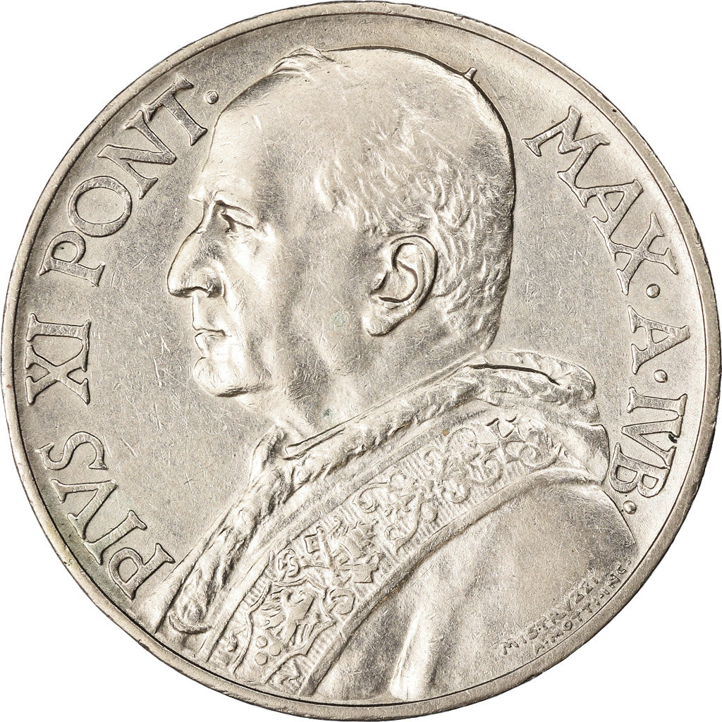 Monnaie, Cité du Vatican, Pius XI, 10 Lire, 1933-1934, Roma, SUP+, Argent