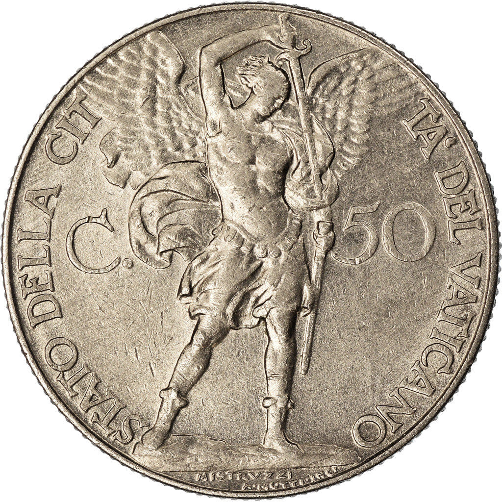 Moneta, PAŃSTWO WATYKAŃSKIE, Pius XI, 50 Centesimi, 1934, Roma, MS(60-62)