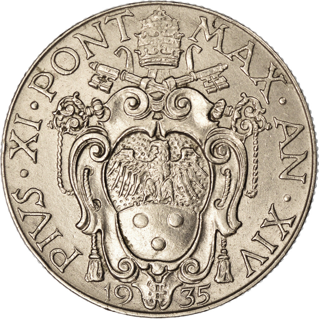 Münze, Vatikanstadt, Pius XI, 50 Centesimi, 1935, Roma, VZ, Nickel, KM:4