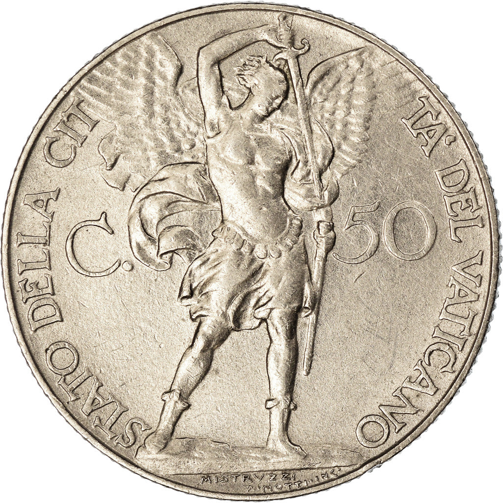 Münze, Vatikanstadt, Pius XI, 50 Centesimi, 1935, Roma, VZ, Nickel, KM:4