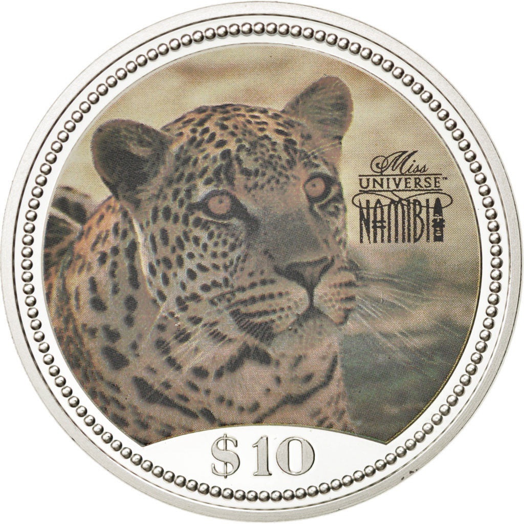NAMIBIA, 10 Dollars, 1995, KM #10, MS(63), Silver, 25.10