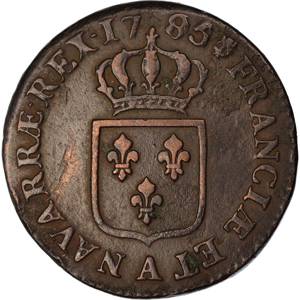 Coin, France, Louis XVI, Sol ou sou, Sol, 1785, Paris, Rare, AU(55-58), Copper