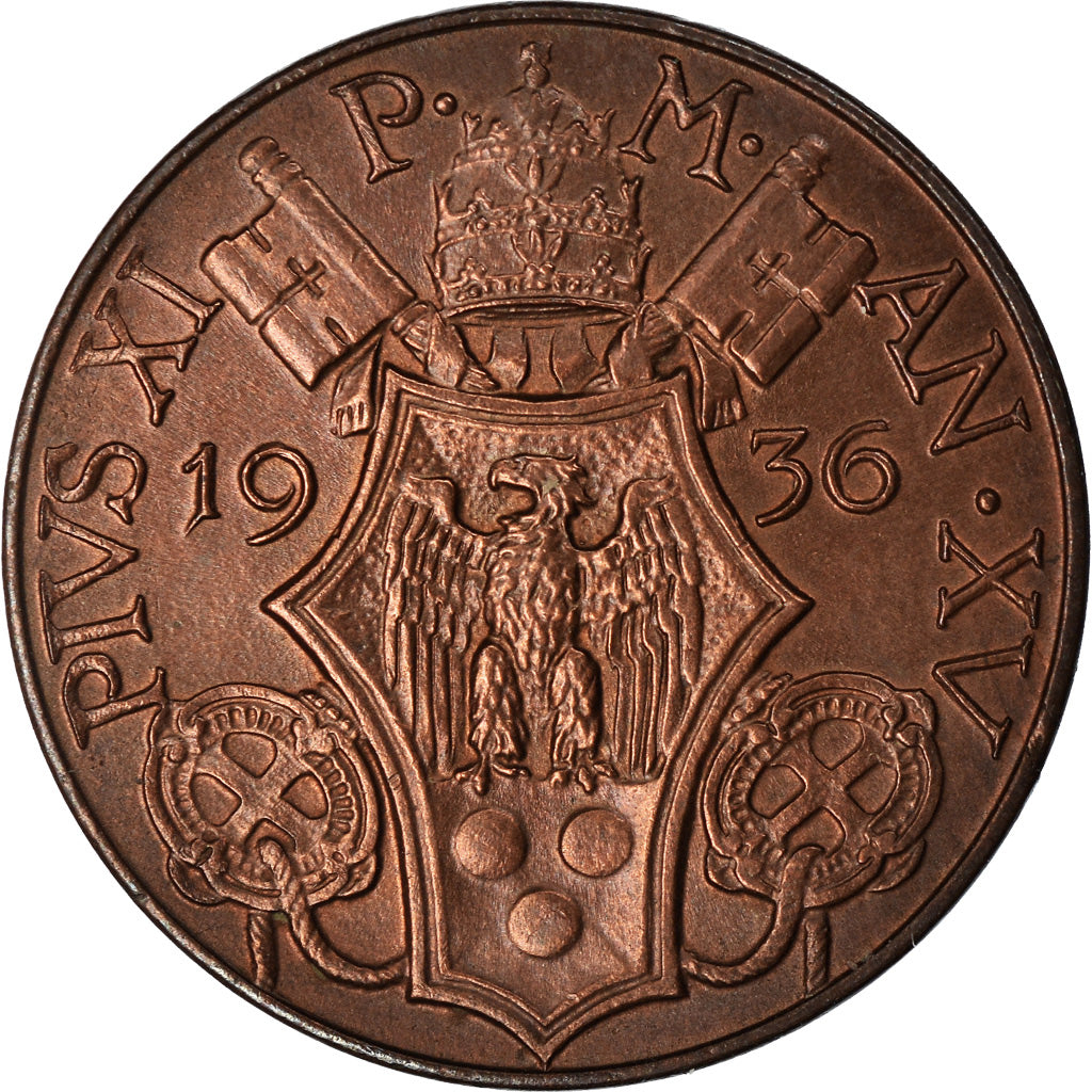 Monnaie, Cité du Vatican, Pius XI, 5 Centesimi, 1936, Roma, SUP+, Bronze, KM:1