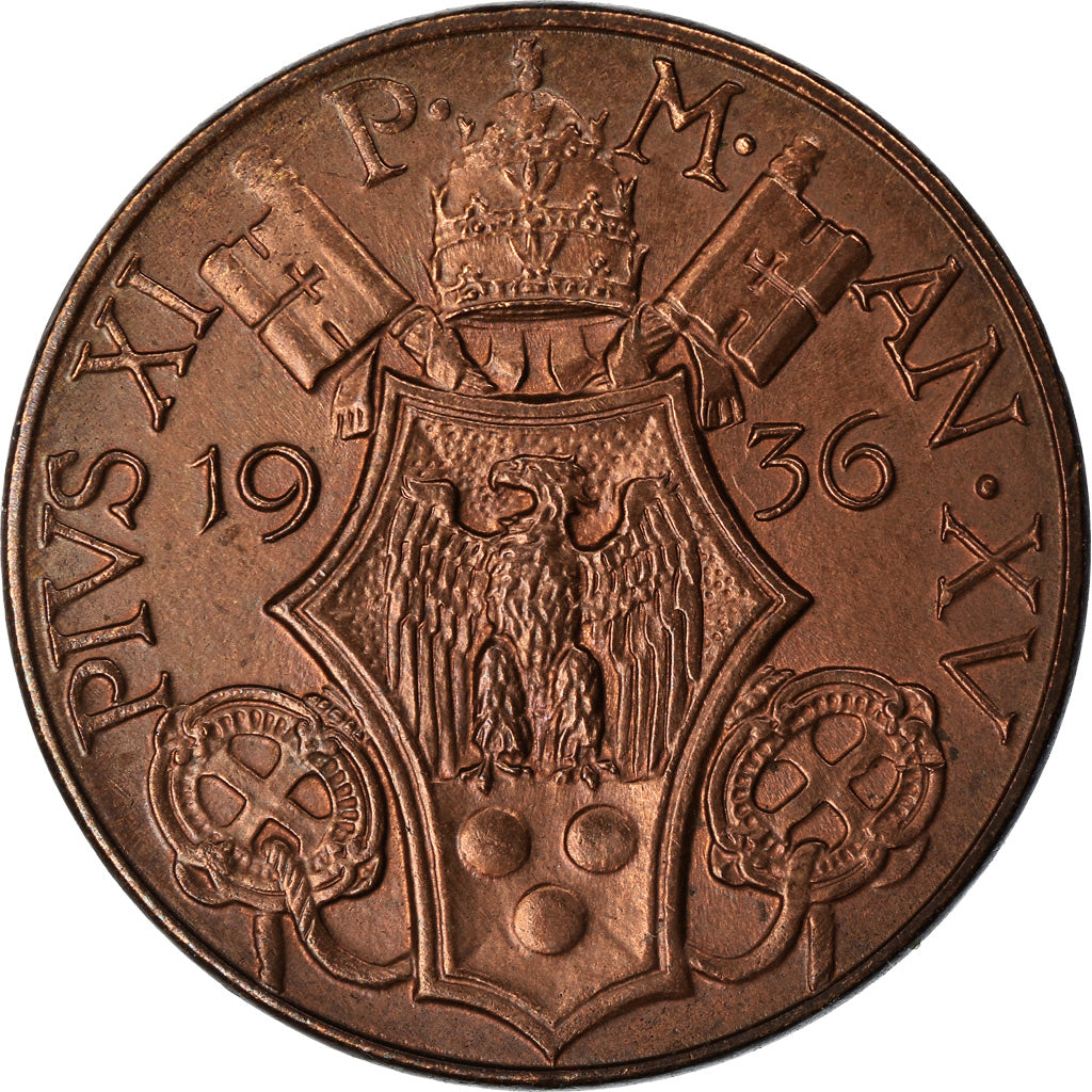 Moneta, CITTÀ DEL VATICANO, Pius XI, 10 Centesimi, 1936, Roma, SPL, Bronzo